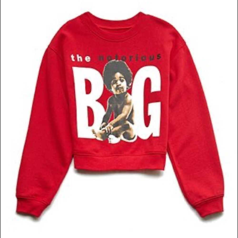Notorious BIG crop top sweater in red